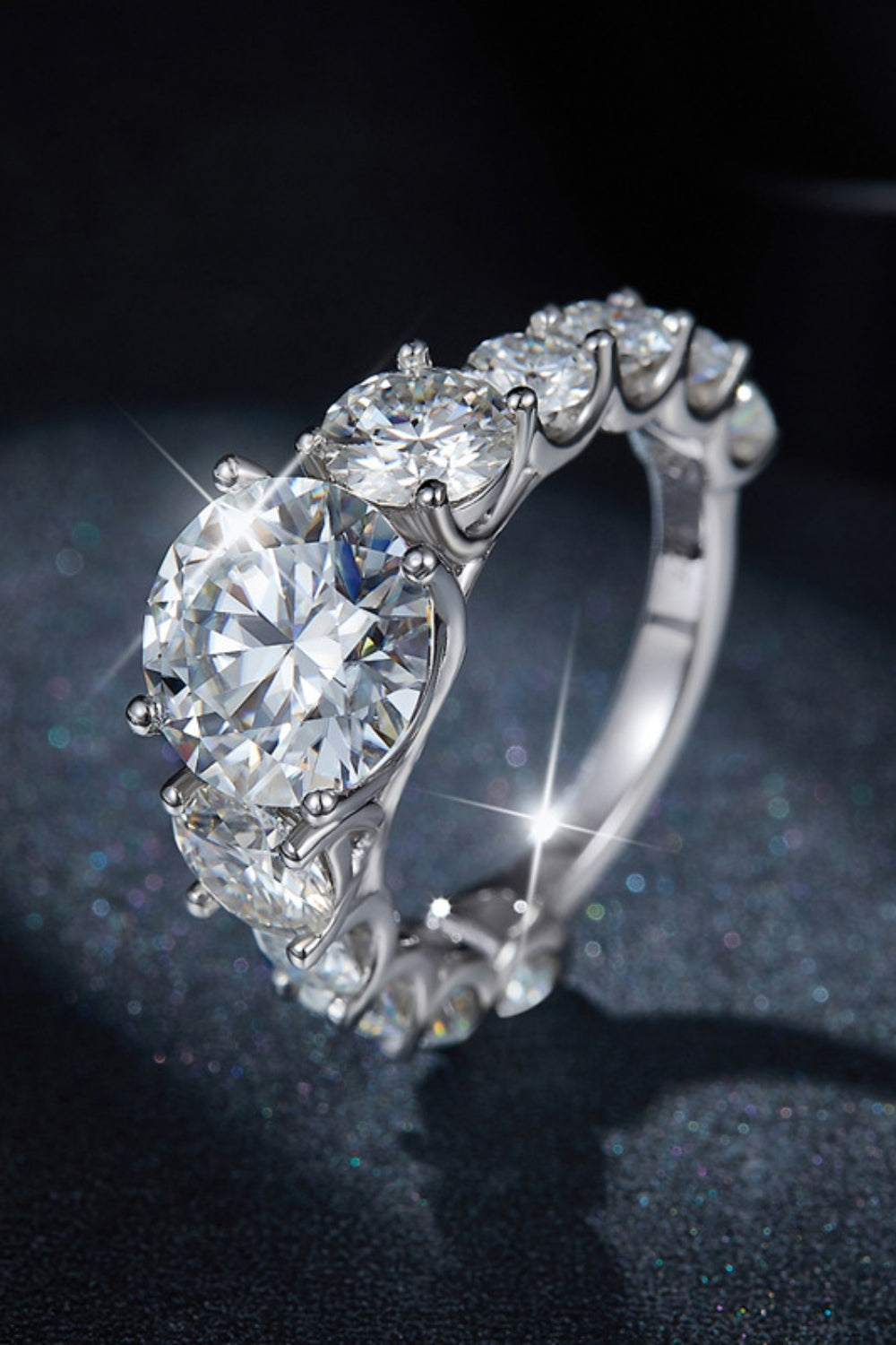 Flawless 8 Carat Moissanite 925 Sterling Silver Ring