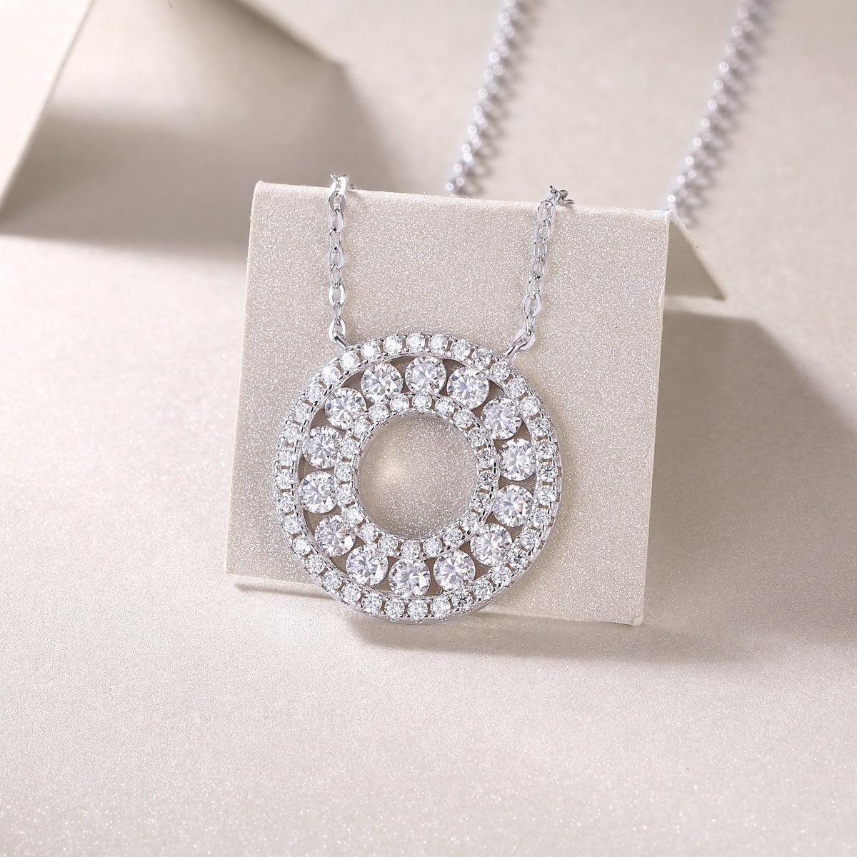 Ring of Fire Moissanite Pendant Necklace