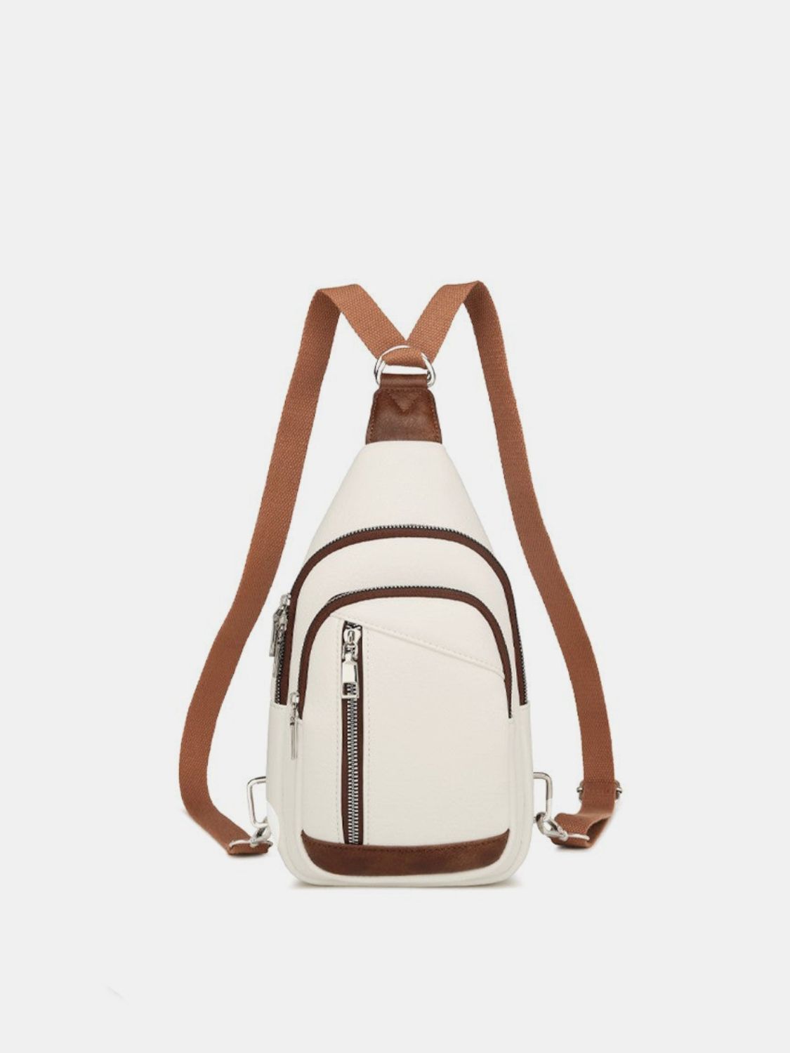 Southwest Sling PU Leather Crossbody Bag with Two Detachable Straps
