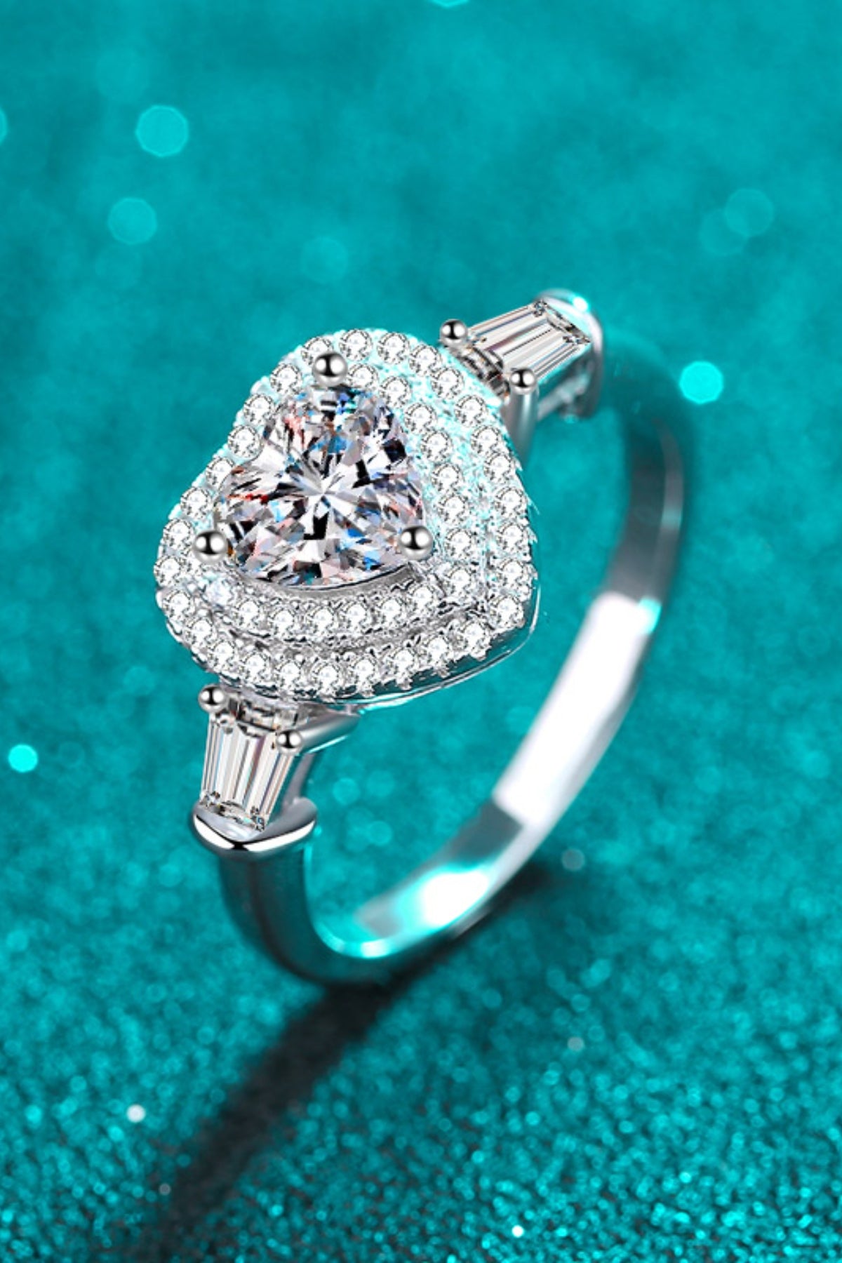 Eternal Love Heart Ring 1K Moissanite 925 Sterling Silver
