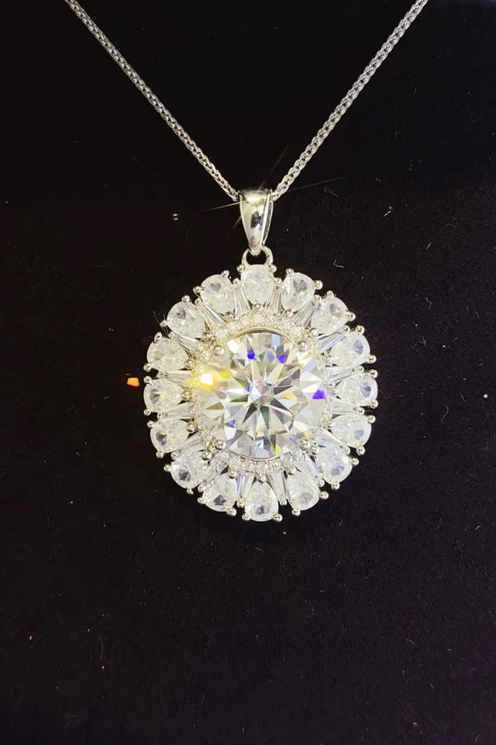 Starlight Allure 5 Carat Moissanite 925 Sterling Silver Necklace