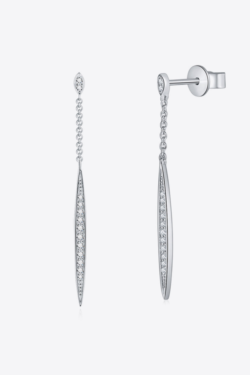 Dramatic Drop Moissanite 925 Sterling Silver Earrings
