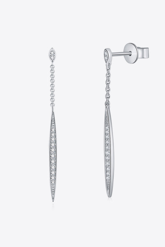 Dramatic Drop Moissanite 925 Sterling Silver Earrings