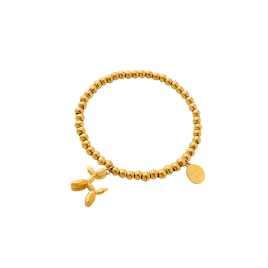 Poodle Charm Bracelet 18K Gold-Plated Titanium Steel