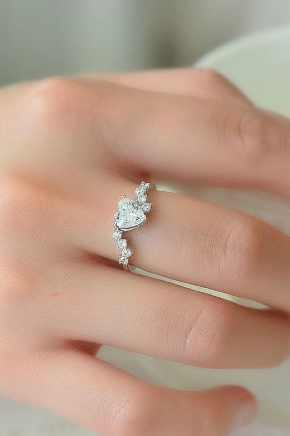 Heart Harmony Moissanite 925 Sterling Silver Ring