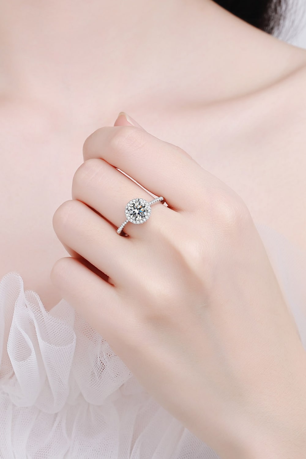 Glamour & Grace 1/2 Carat Moissanite Ring