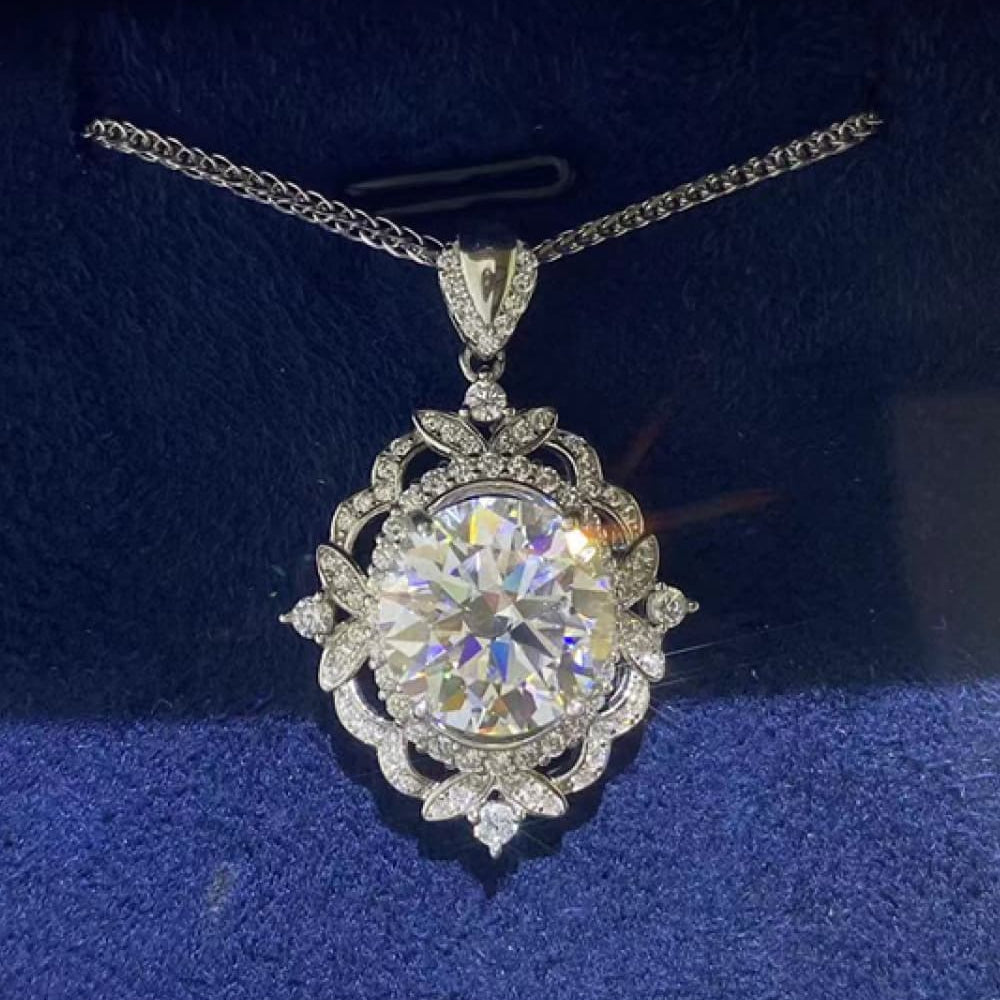 Dynasty 5K Moissanite Necklace Platinum Plated
