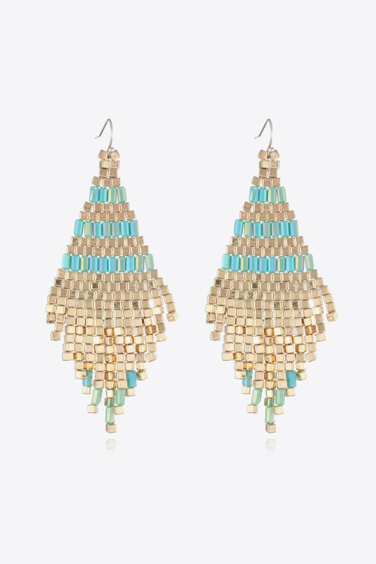 Beaded Boho Diamond Earrings