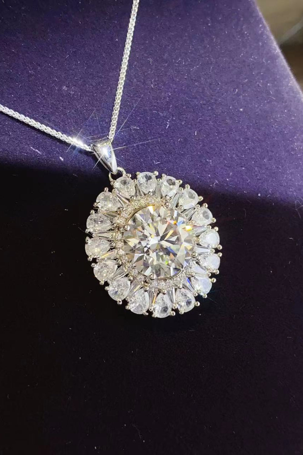 Starlight Allure 5 Carat Moissanite 925 Sterling Silver Necklace