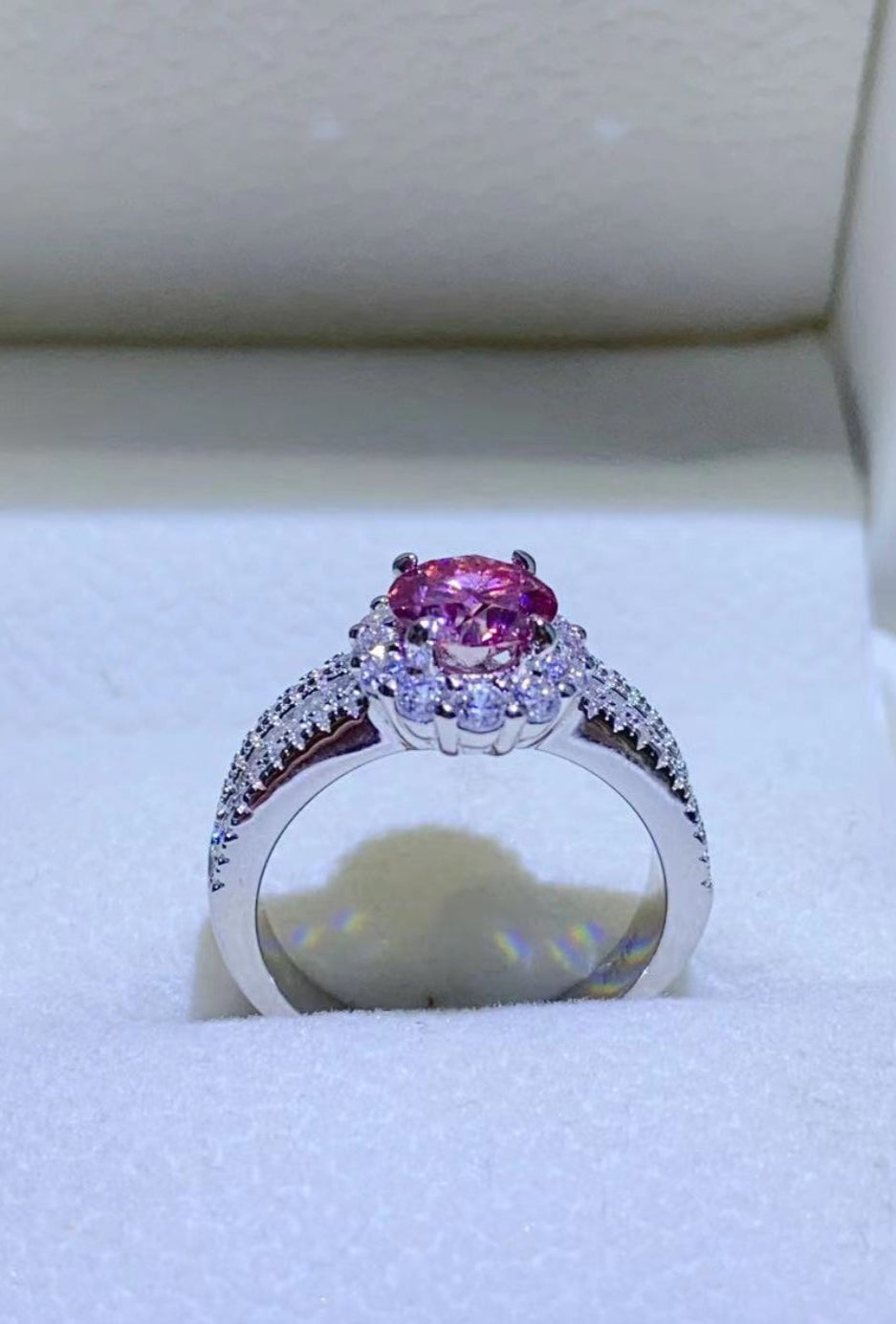 Think Pink Moissanite Zircon Ring