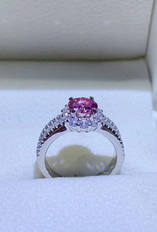 Think Pink Moissanite Zircon Ring