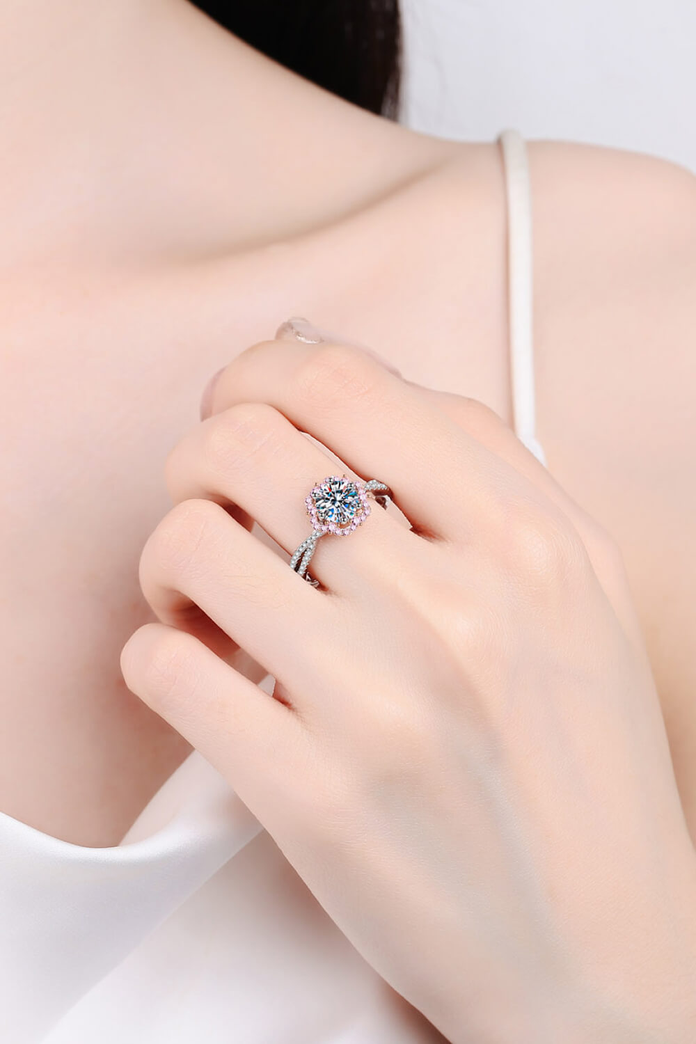 Blush La Fleur 1K Moissanite Floral Ring