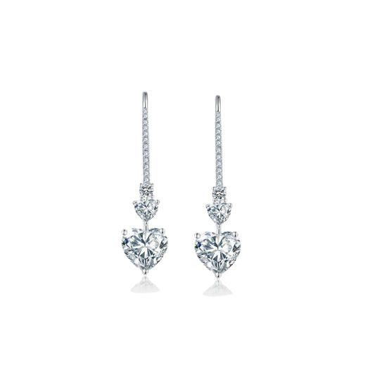 Stoneheart 925 Sterling Silver Moissanite Drop Earrings