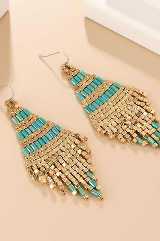 Beaded Boho Diamond Earrings