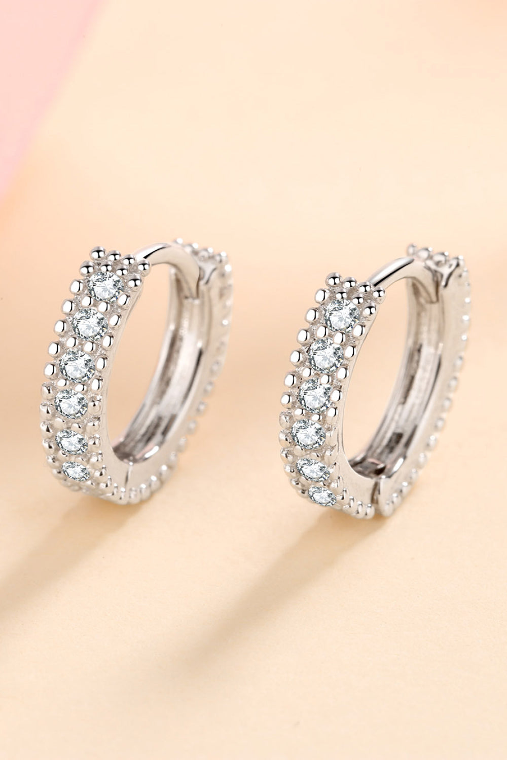 Sterling Elegance Moissanite Hoop Earrings