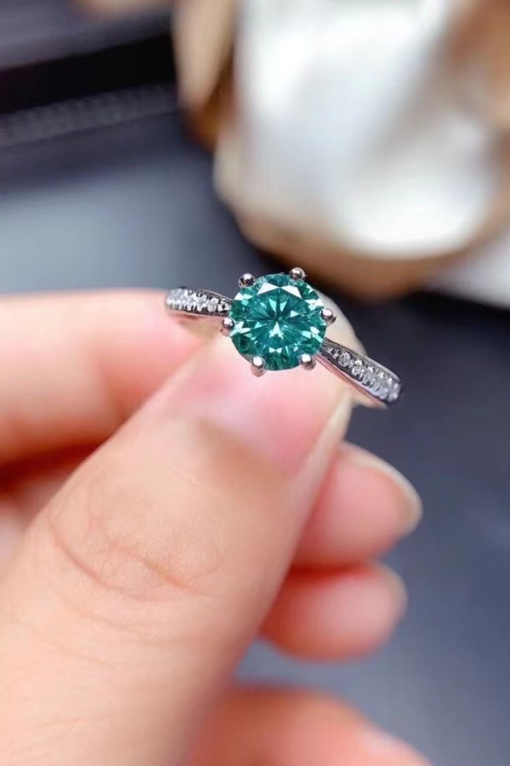 Green with Envy 2 Carat Moissanite Cocktail Ring
