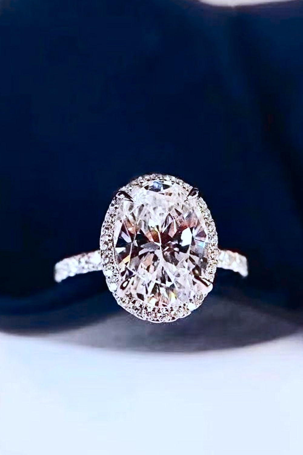 Oval Perfection Ring 2 Carat Moissanite Platinum-Plated