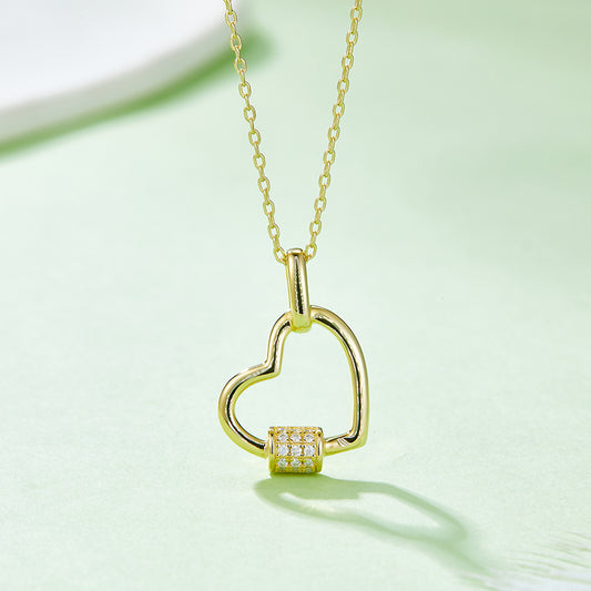 Light Heart Moissanite Pendant Necklace 925 Sterling Silver Heart Shape