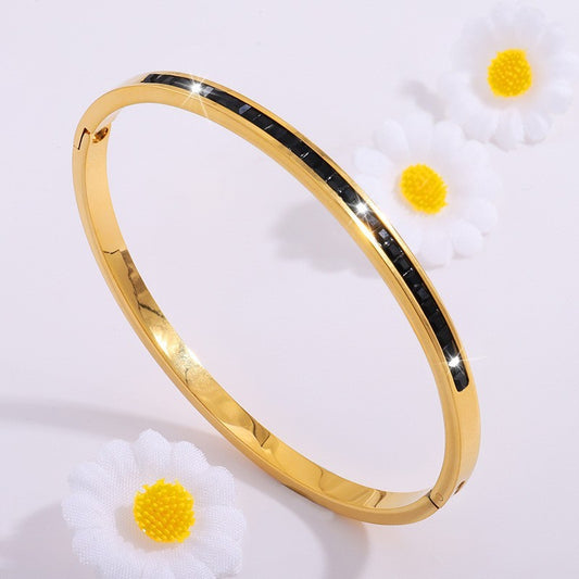 Charm & Dazzle Crystal Hinged Bangle Bracelet