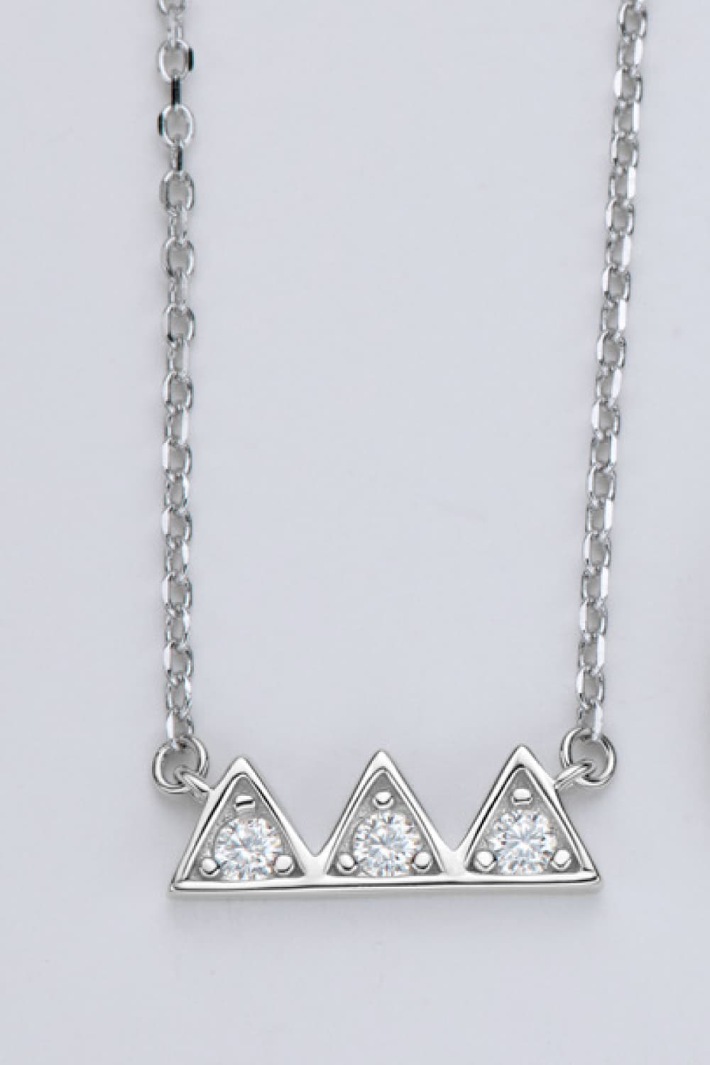 Egyptian Pyramid Platinum Plated Moissanite Necklace