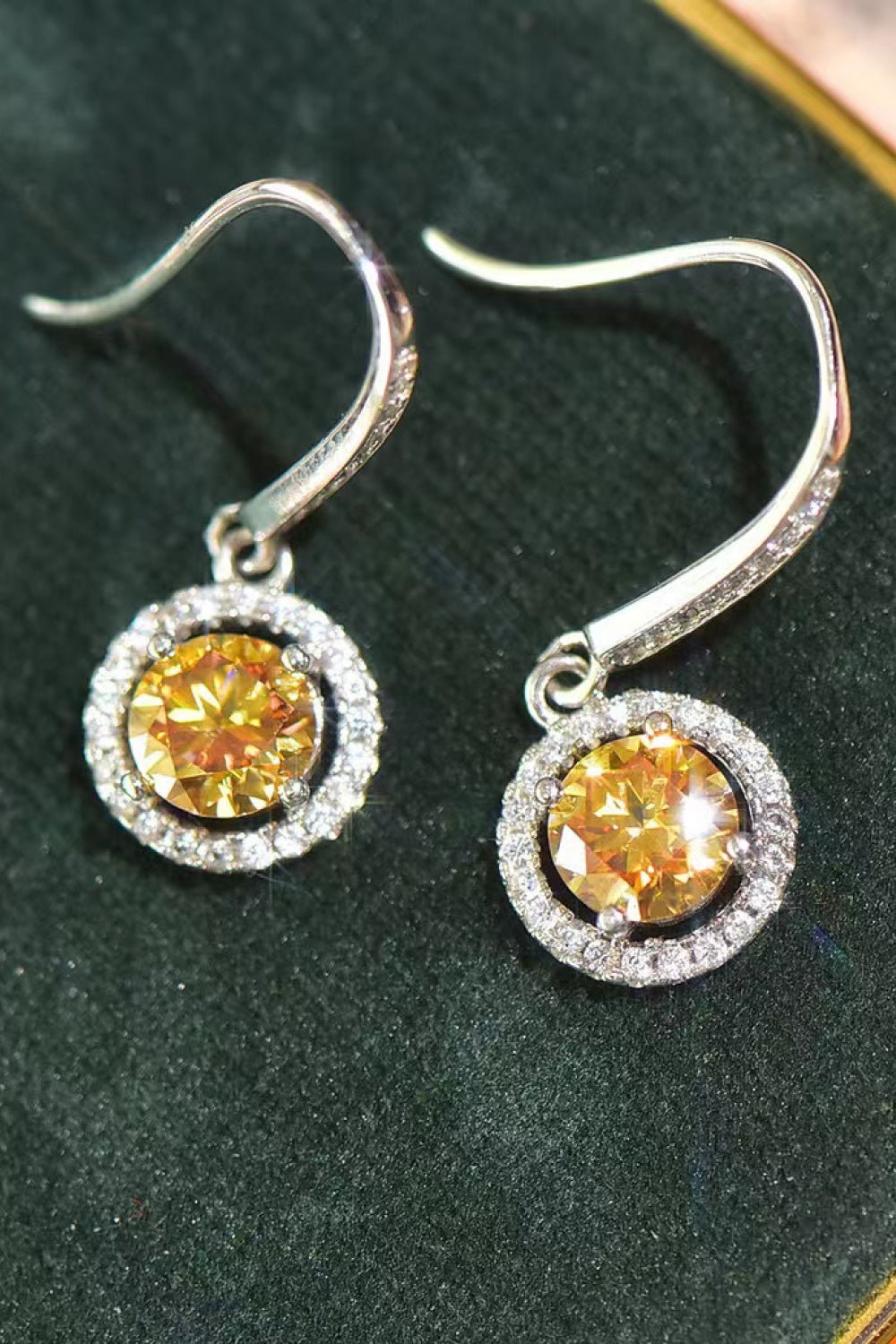 Lemondrop Platinum-Plated 2K Moissanite Earrings