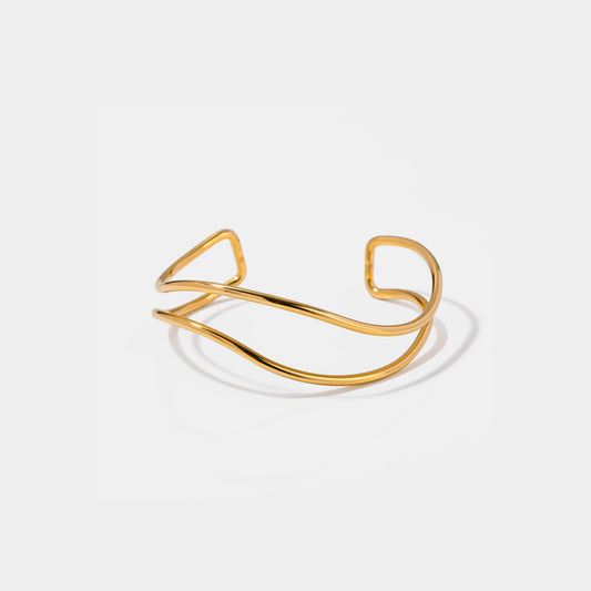 Minimalist Abstract Stainless Steel Cuff Bracelet