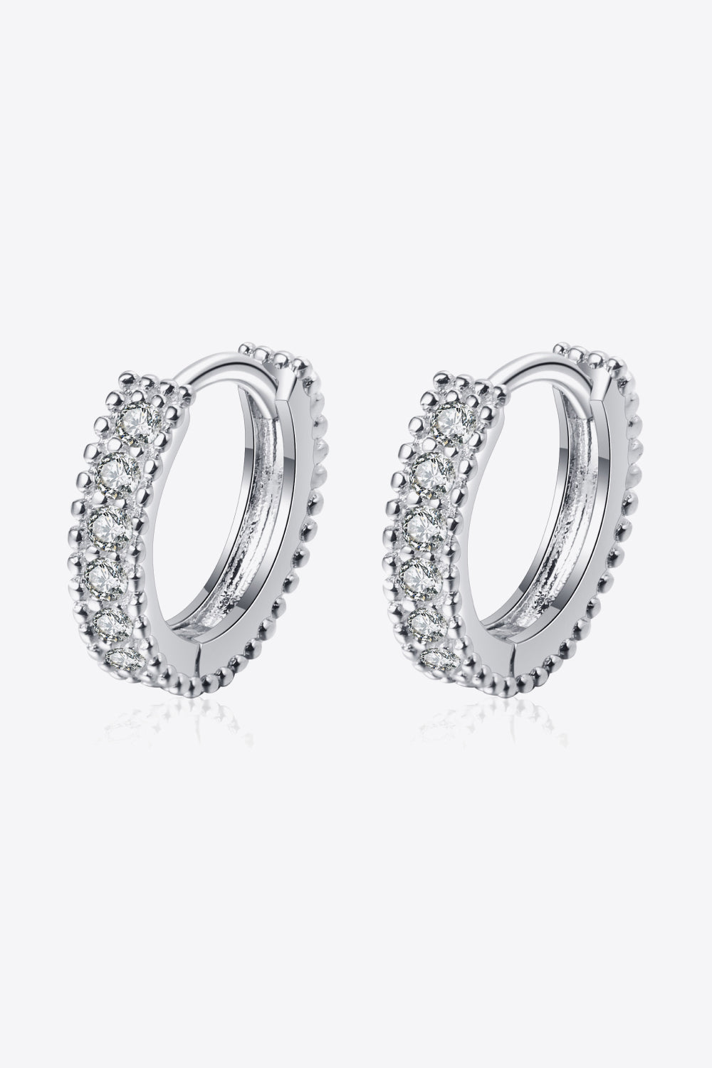 Sterling Elegance Moissanite Hoop Earrings