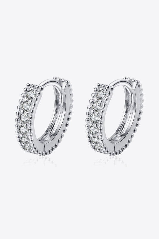 Sterling Elegance Moissanite Hoop Earrings