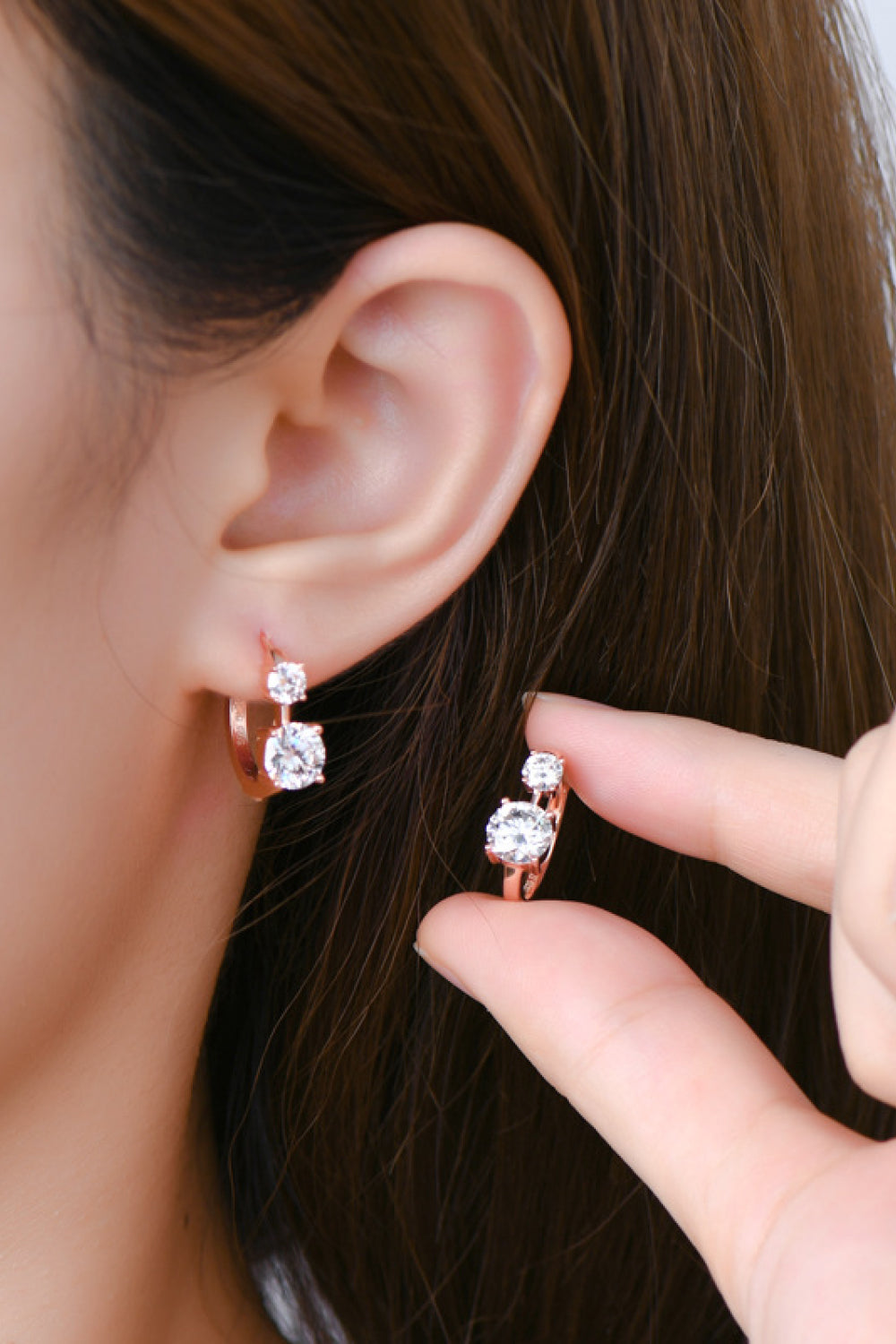 1.3K Moissanite Hoop Earrings in 925 Sterling Silver