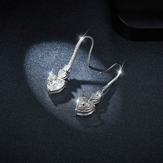 Stoneheart 925 Sterling Silver Moissanite Drop Earrings