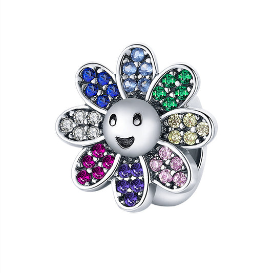 S925 Sterling Silver Happy Flower Bracelet Charm