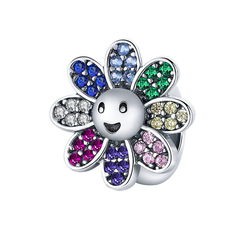 S925 Sterling Silver Happy Flower Bracelet Charm