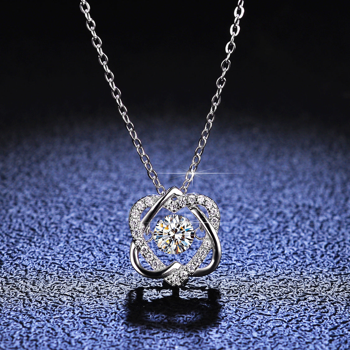 Woven Hearts S925 Moissanite & Zircon Necklace