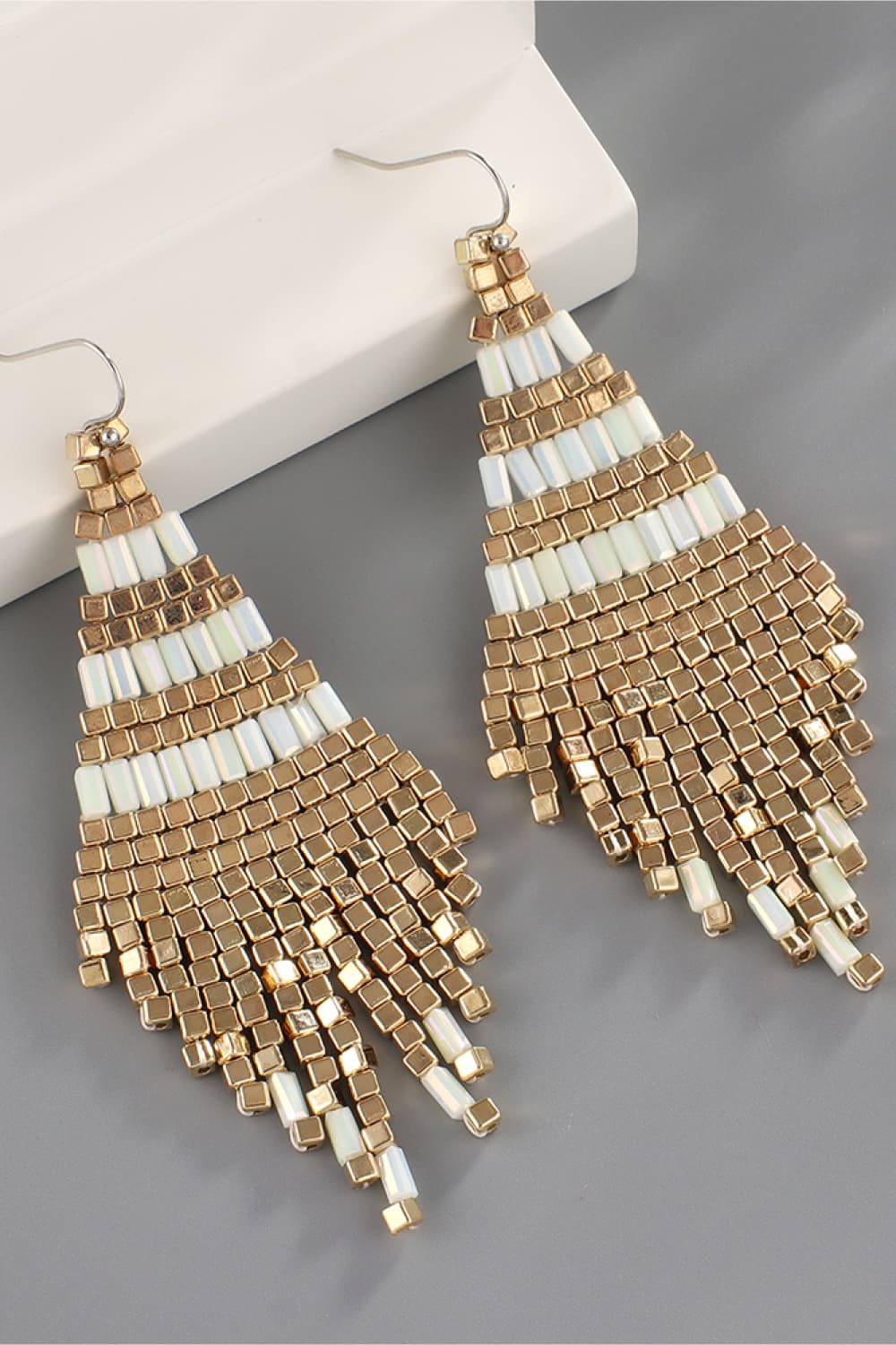 Beaded Boho Diamond Earrings