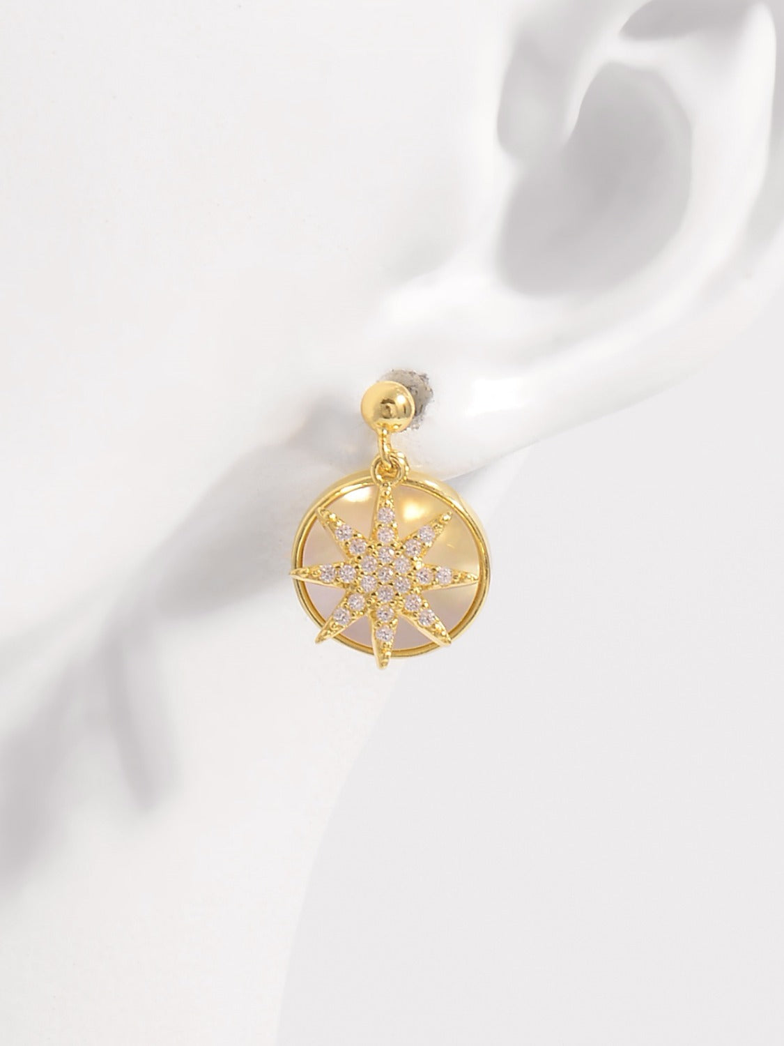 18K Gold-Plated Zircon Star Shaped Earrings