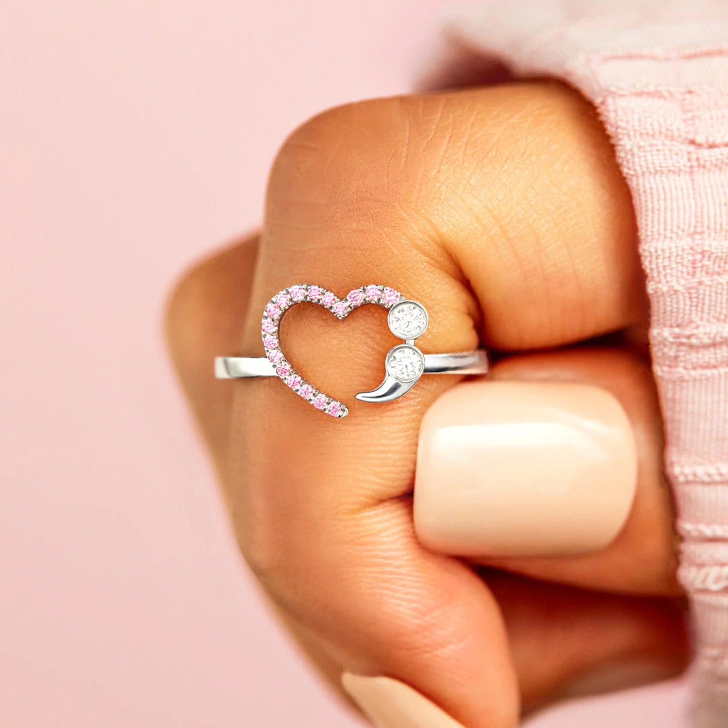Sweet Love 925 Sterling Silver & Zircon Ring