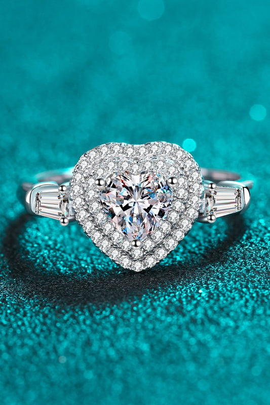 Eternal Love Heart Ring 1K Moissanite 925 Sterling Silver