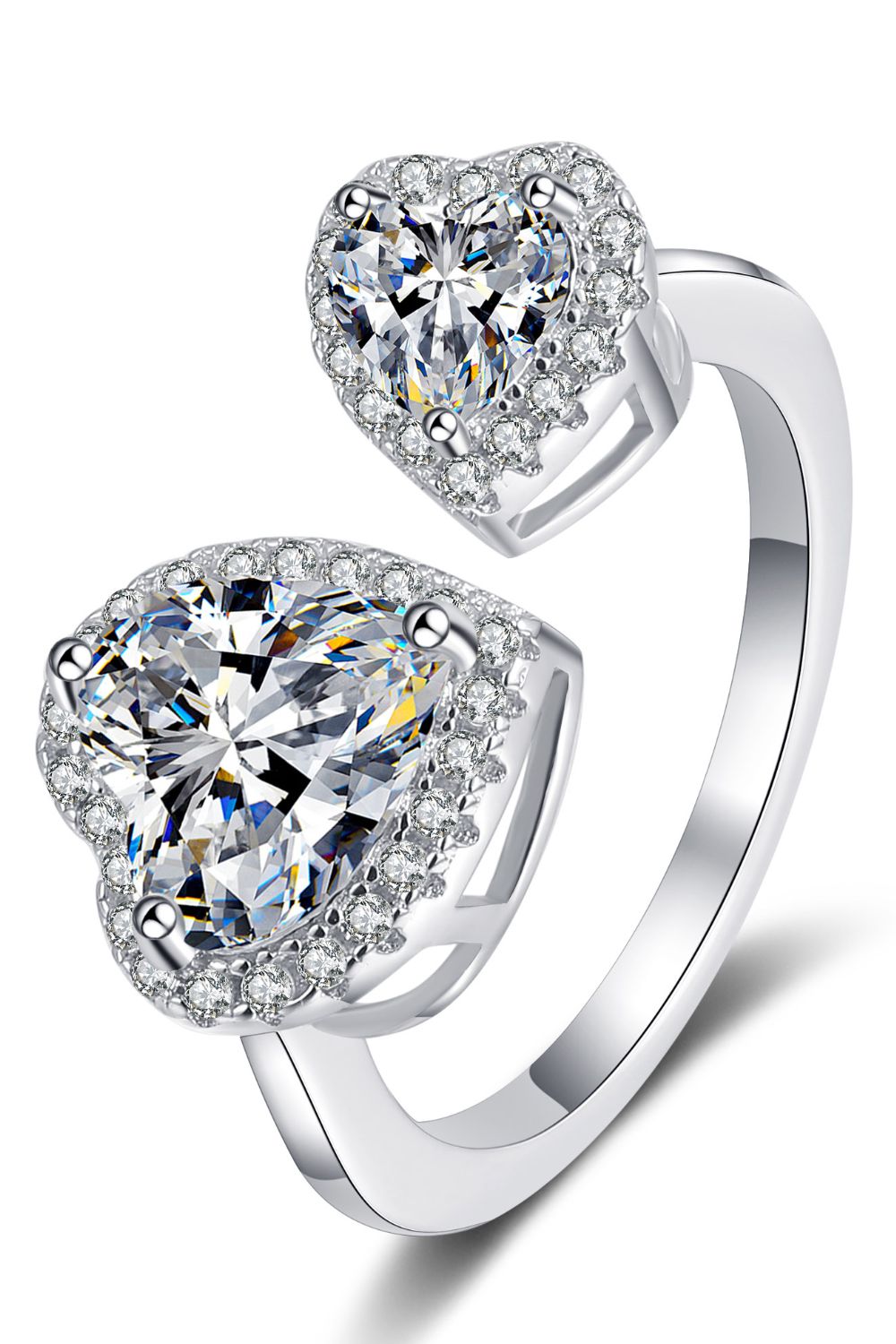 The Open Heart  Moissanite Ring