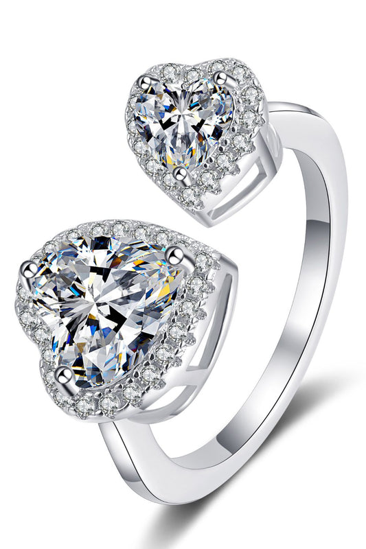 The Open Heart  Moissanite Ring