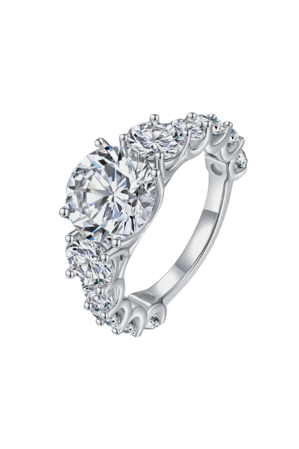 Flawless 8 Carat Moissanite 925 Sterling Silver Ring