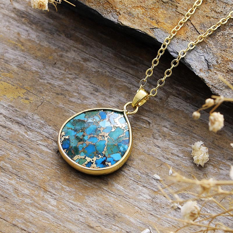 Charm & Dazzle Turquoise Pendant Chain Necklace