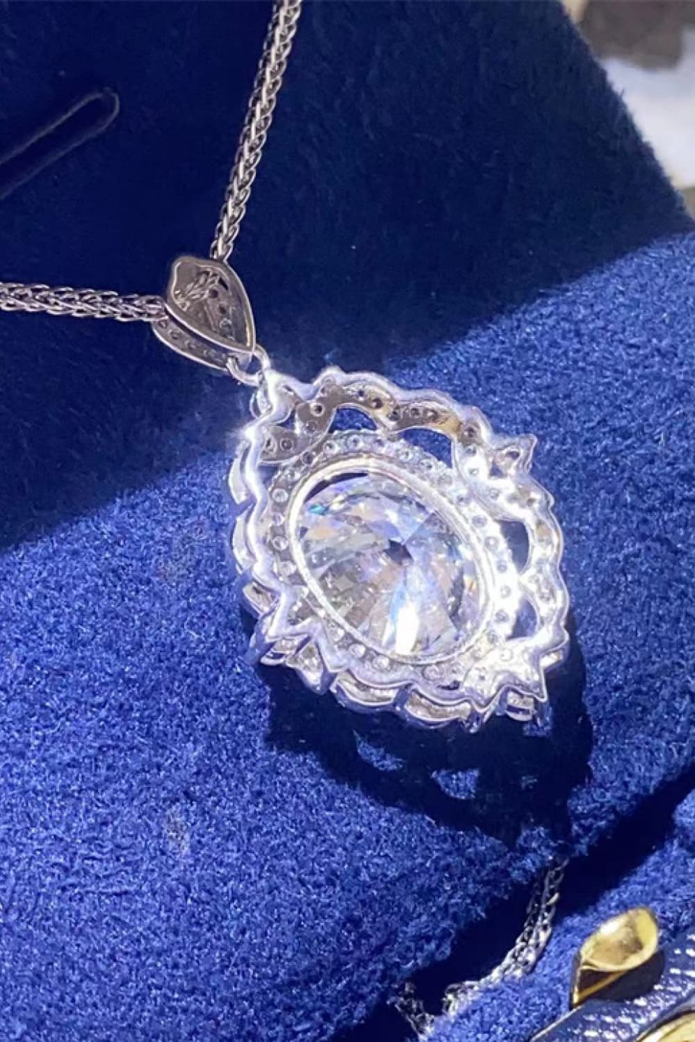 Dynasty 5K Moissanite Necklace Platinum Plated