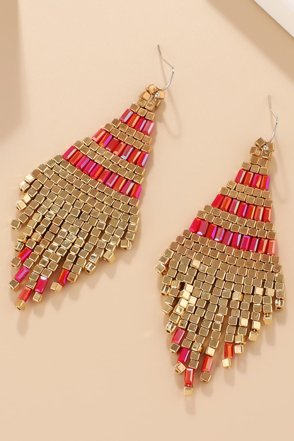 Beaded Boho Diamond Earrings