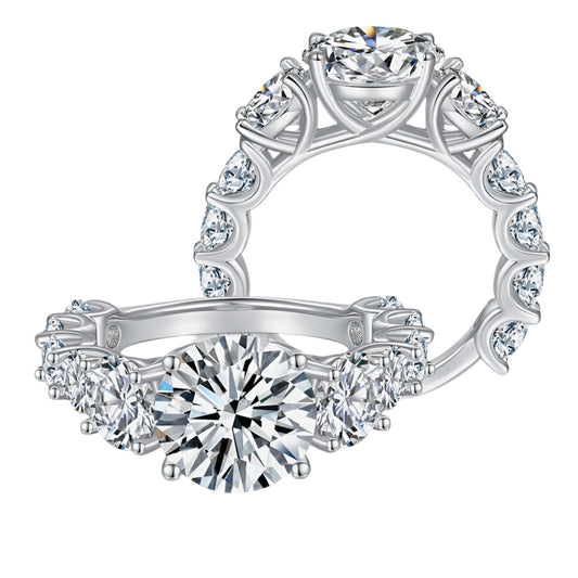 Flawless 8 Carat Moissanite 925 Sterling Silver Ring