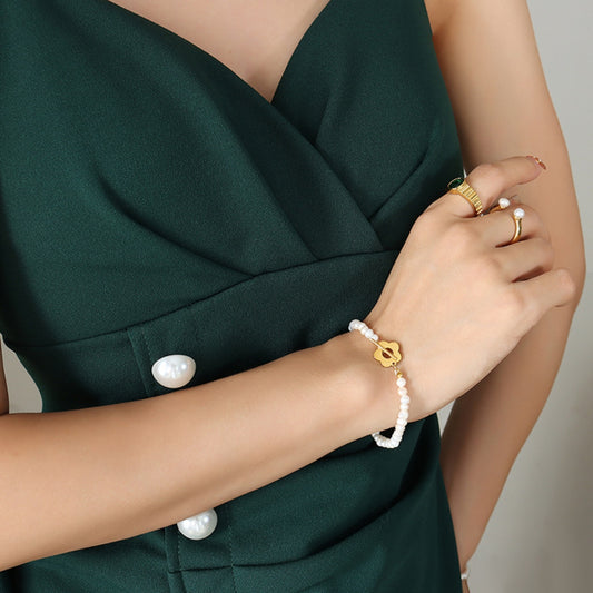 Charming Freshwater Pearl Bloom Bracelet