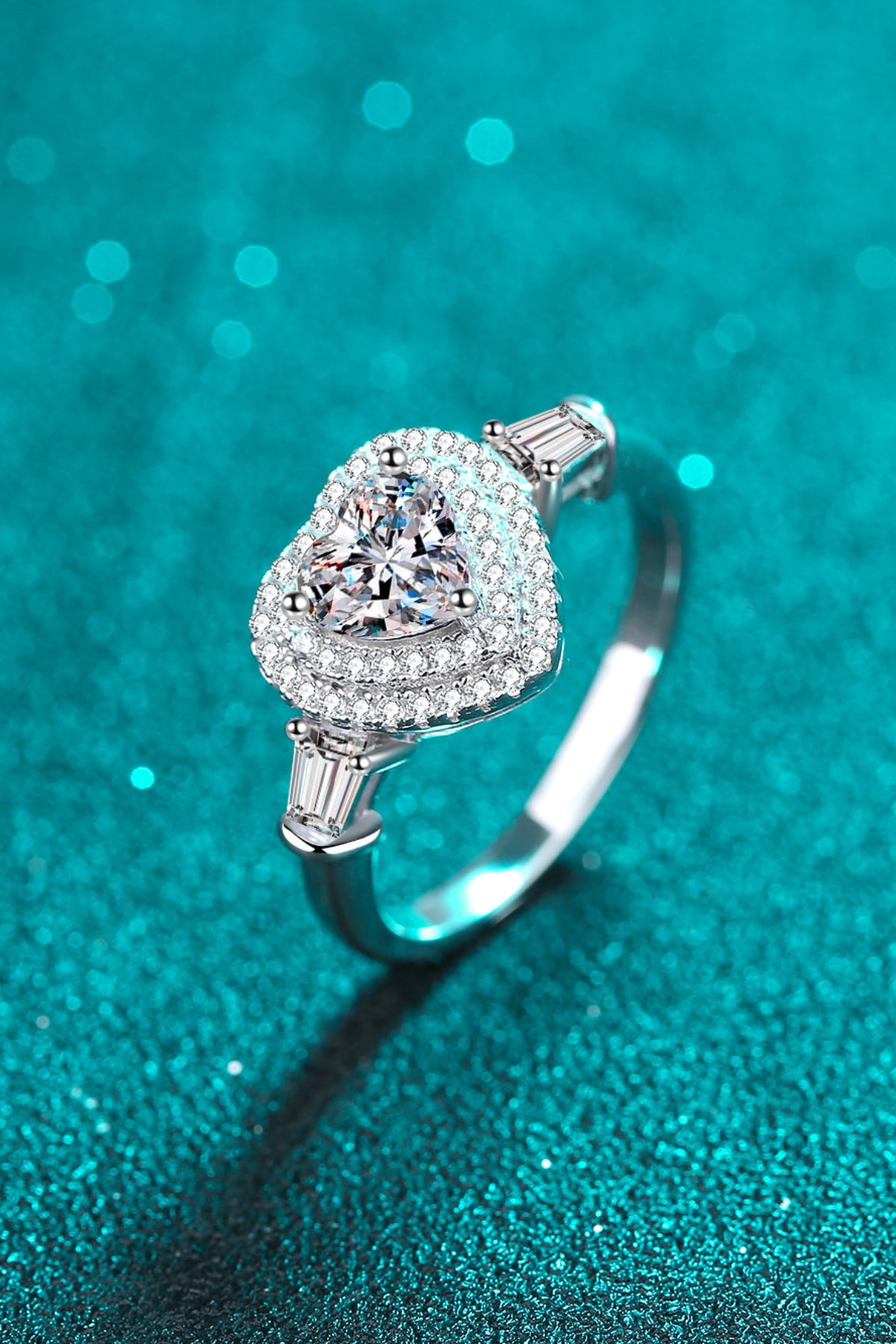 Eternal Love Heart Ring 1K Moissanite 925 Sterling Silver