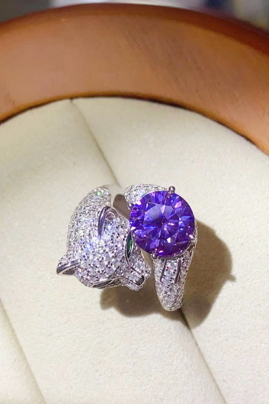 Feline Adjustable 2K Moissanite Ring
