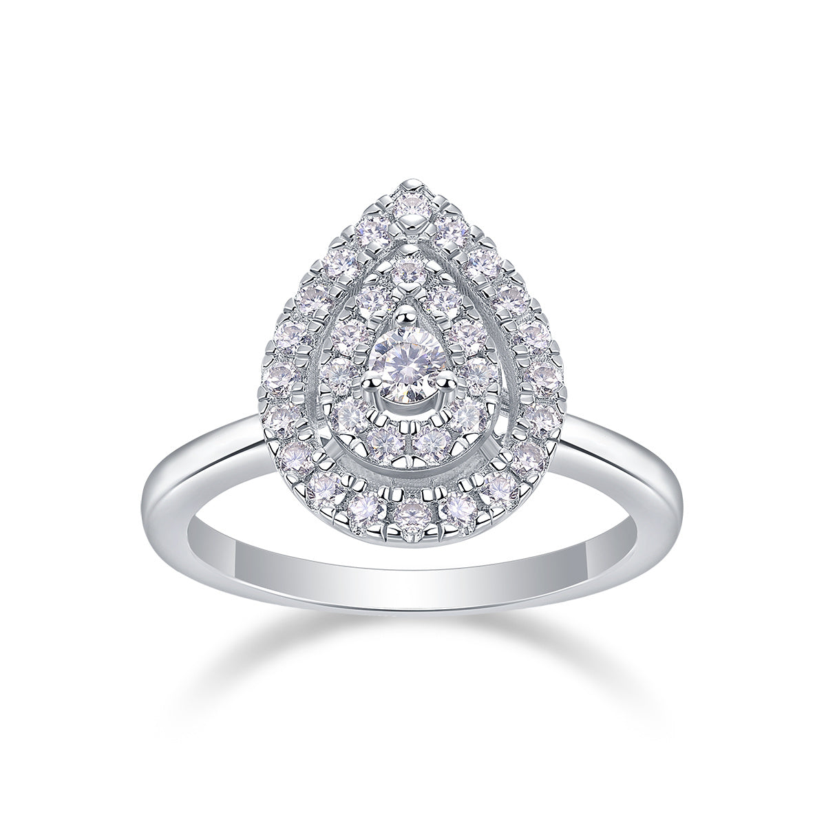 Shimmering Pear Shape Moissanite Ring