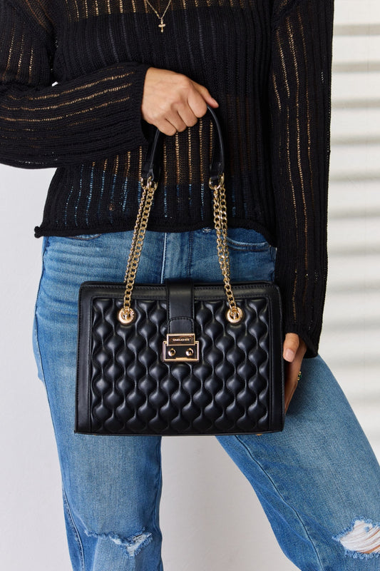 Opaque Shadow Box Leather Handbag