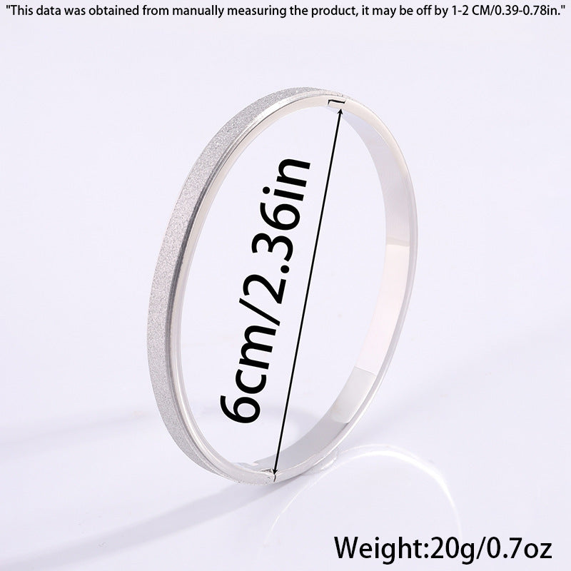 Frosted Bangle Bracelets in Titanium Steel